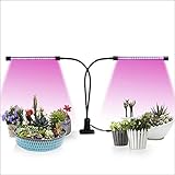 18W Dual Head LED Grow Light ,Shengsite Clip Desk Plant Growing panel light with 360 Degree adjustable Gooseneck Grow Lamp for Office, Home, Indoor Garden ,Greenhouse