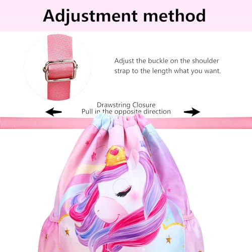 Drawstring Backpack for Kids - Girls Dance Bag,Sport Gym Beach Swim Travel Daypack4