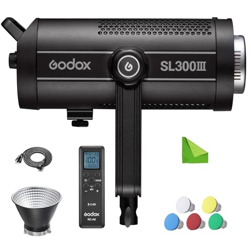 Godox SL300III 330W LED �r�f�I���C�g 5600K CRI 96�ATLCI 97 99300Lux@1m�A8 FX �G�t�F�N�g Bowens �}�E���g���C�g RC-A6 �����[�g�t�� �ʐ^�A�f��B�e�A�|�[�g���[�g�A�������A���O�B�e�AY