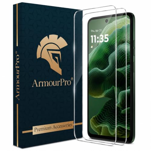 Image of ArmourPro 3D Borderless Tempered Glass for for Motorola G75 and Moto G35, Set of 2 HD Clear Screen Protectors with 3D Curved Edges, 9H Hardness, Oleophobic Coating, Case Friendly