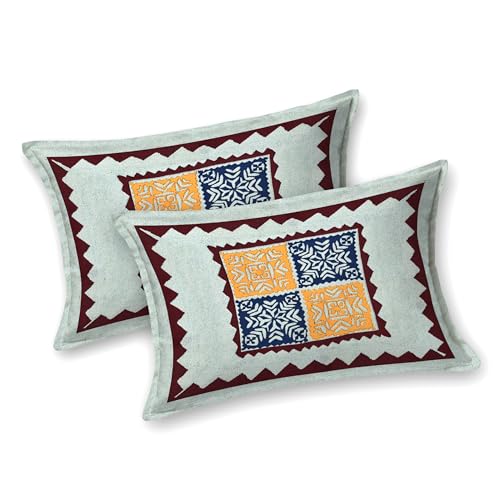 Image of JAIPUR PRINTS 100% Cotton Bedsheet for Double Size Bed with 2 Pillow Covers Rajasthani Jaipuri Printed 90x100 inch 235x215 cm (Brown)