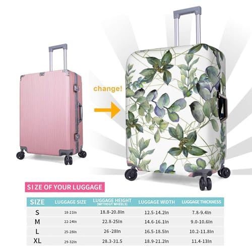 Housse de valise lavable et extensible avec motif eucalyptus vert taille S - 6