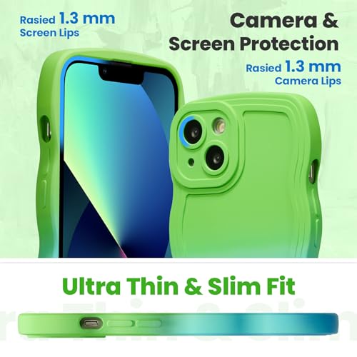 Coque iPhone 15 néon dégradé vert bleu antichoc - 4