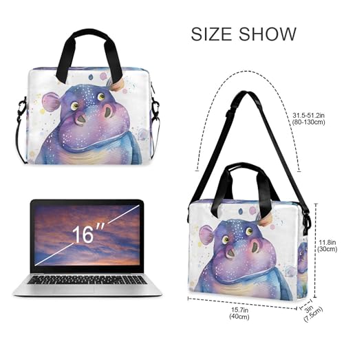 Funda para portátil hipopótamo acuarela 13-15.6 pulg miniatura 3