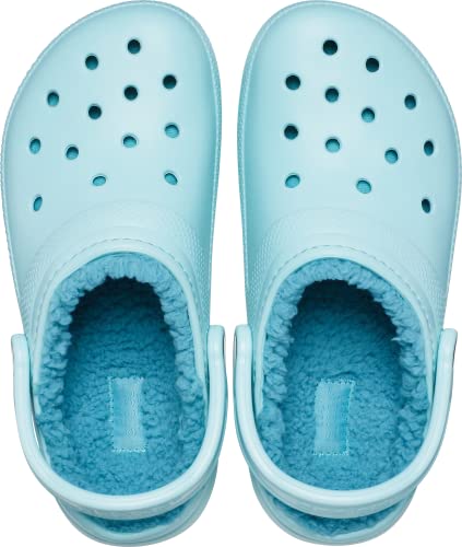 teal fuzzy crocs