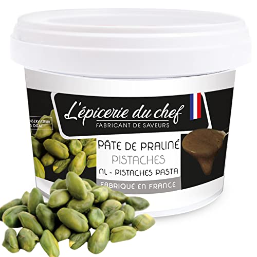 L'épicerie du chef Pâte de Pistaches 200 g - Ingrédient Professionnel pour Pâtisseries, Desserts, Macarons, Entremets, Cakes, Glaces, Smoothies, Gâteaux - Cake...