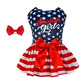 CuteBone Dog Dresses Velvet 4th of July Small Dogs Clothes Onesie Pet Apparel...