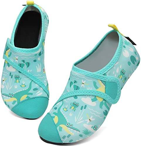 SAGUARO Kinder Badeschuhe Strandschuhe Jungen Mädchen Wasserschuhe Schwimmschuhe Kleinkind rutschfest Barfußschuhe für Strand Pool(Grün,36/37 EU)
