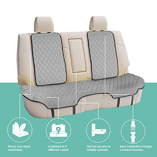 Fh Group Car Seat Cushion Rear Set Gray Neosupreme Automotive Seat Cushions - Universal Fit, Rear Car Seat Cushion, Car Seat Cushions With Non-Slip Silicone Backing For Suv, Sedan, Van #TOP3