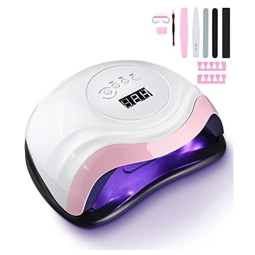 Birshe 168W Lampe UV Sèche Ongles, Lampes à Ongles Professionnel,Séchage Rapide 4 Minuterie de 10s/30s/60s/99s,36 LEDs, Grand LCD Ecran Base Démontable (Elegant-White Pink)