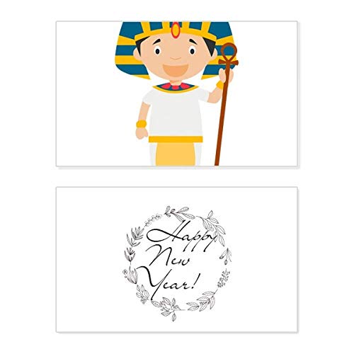 Tarjeta de año nuevo de Egipto con acabados elegantes Yellow Hat para felicitaciones de lujo