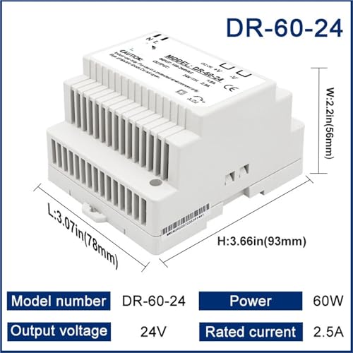 Alimentation 24V pour rail DIN DR-60-24 transformateur 2.5A - 2