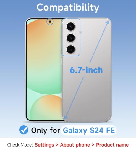 Image of ClearPC Clear Hard PC Case for Samsung Galaxy S24 FE, Anti-Yellow Transparent Back Cover, Anti-Scratch, Raised Camera Protection, Shockproof, Wireless Charging Compatible Non Yellowing (Clear)