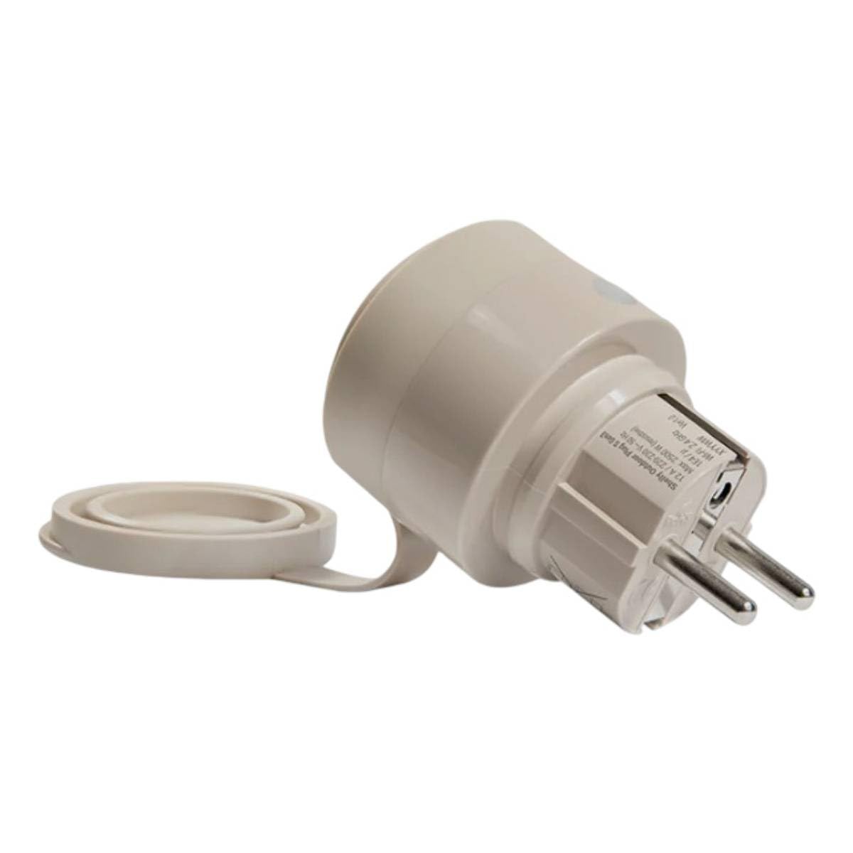 Shelly Outdoor Plug S - Prise connectée extérieure Matter, Type F, 12 A (2500 W), Étanche (IP44), Wi-Fi, Mesure consommation électrique, Compatible avec Apple Homekit, Alexa, Google, SmartThings