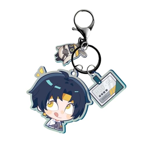 Porte-clés Jeu d'animation pour Zenless Zone Zero Asaba Harumasa, Pendentif Acrylique Porte-clés Pendentif Décoratif pour Les Fans De Jeu.,B