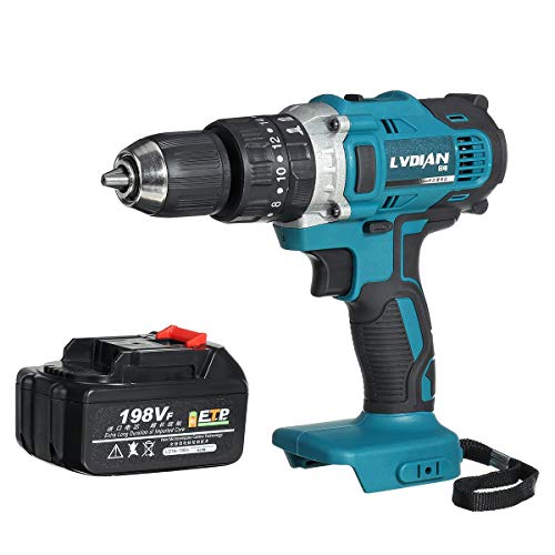 wchaoen 198VF 3 in 1 Akku-Bohrschrauber Schlaghammer Akkuschrauber mit 1X wiederaufladbare Lithium-Ionen-Akku 2-Gang… – Bild 5