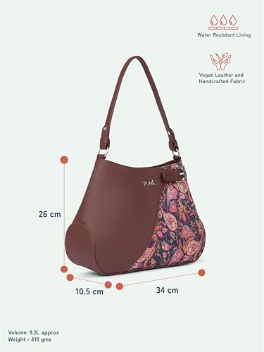 Image of ZOUK Ira Handbag | Stylish Women's Handbag | Luxury Shoulder Bag for Women | Trendy | Fancy Ladies Handbags | Small Purse for Events | Water-Resistant