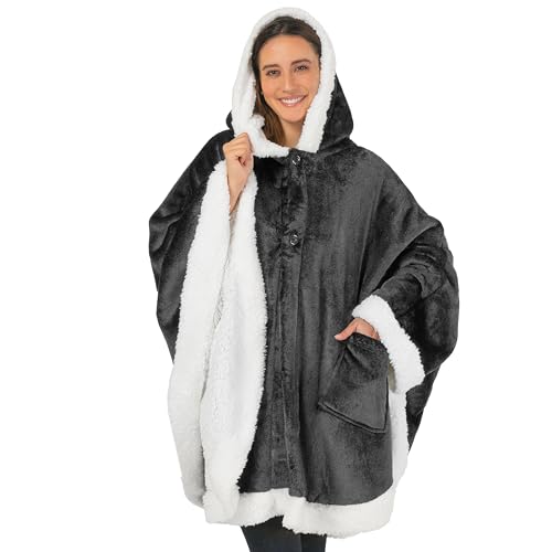 PAVILIA Sherpa Fleece Wearable Blanket for Adult Women,...
