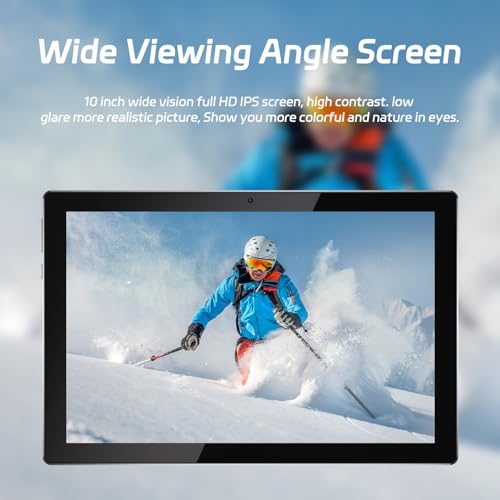 Image of Android 15 Tablet 10 inch, 2 in1 Tablets with Keyboard Case Mouse Stylus, 12GB RAM 64GB ROM 1TB Expand, Quad-Core Processor Tablet PC, 5G WiFi6, BT5.0, 6000mAh, 1280*800 IPS Screen, Widevine L1, Black