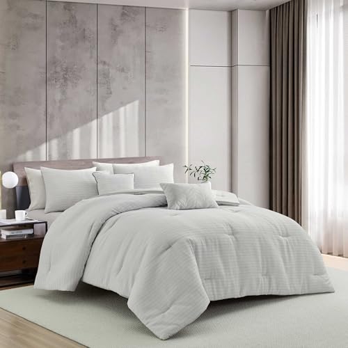 Parure de lit texturée Kenneth Cole en tissu lisse gris de qualité supérieure lit double - 3