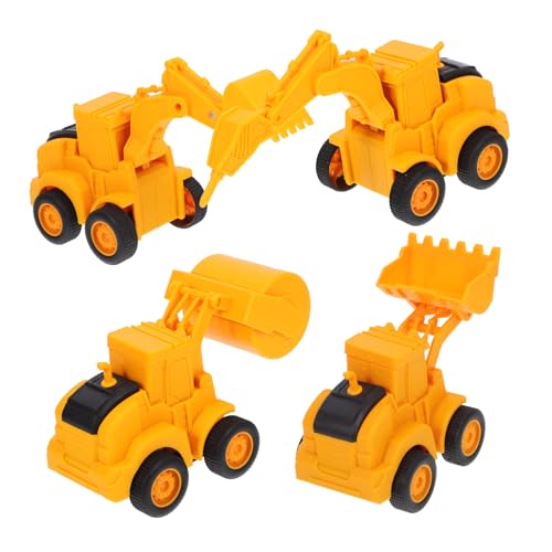 Toyvian 4 Piezas Modelo De Excavadora Juguete para Coche De Juguete De Construcción para Juguete De Camión Transformable Modelo De Coche De Construcción Abdominales Yellow
