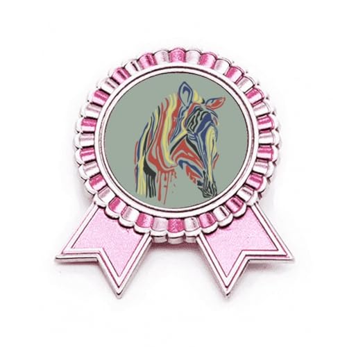 Broche animal graffiti rose en métal taille M
