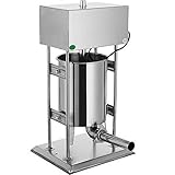 BuoQua Embutidora de Salchichas Electrico de Acero Inoxidable 10L Máquina de Salchichas Embutidos Electrico de Acero Inoxidable 25LBS Máquina para Hacer Salchichas con 5 Tubos para Salchichas