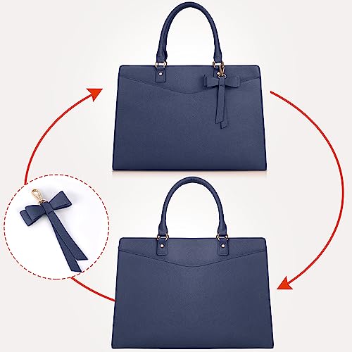 Laptop Bag for Women 15.6 Inch Waterproof PU Leather Tote Bag Business Office Work Bag Briefcase Computer Tote Bag
