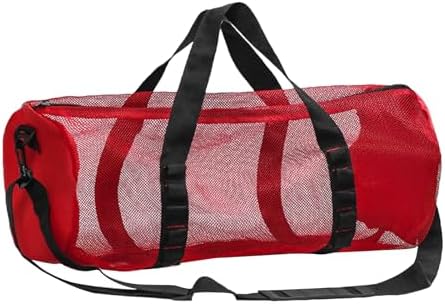 Sac De Plage En Maille Cylindrique - Sac De Rangement Pour équipement De Plongée, Serviettes, Palmes - Pliable Et Léger