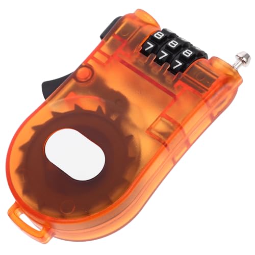 WOONEKY スキーボード 自転車 ロック 引き込み式ケーブルロック パスワードワイヤー 小型 ポータブル オレンジ