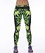 YJKGPZQLZ Yoga Legging Pantalon Imprimé Impression 3D Leggings Femmes Taille Haute Legging Vert Feuille Style Imprimé Femmes Pantalon Slim Fitness Leggins