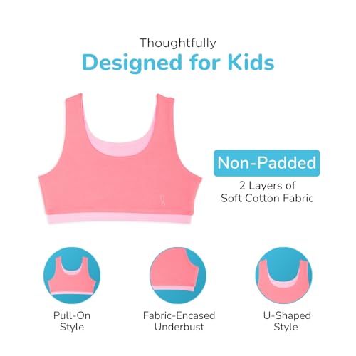 Image of YouGotPlanB Cotton Sports Bra | Ages 8-16 Years | U-Shaped Style | Non-Padded, Double-Layered for Coverage