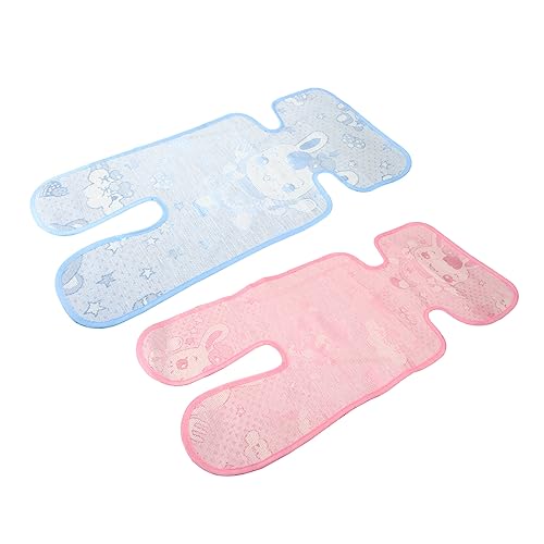 WATIIFUFU 2個夏用ベビーカーマット ちゃん用冷却マット 吸汗性 ベビー車椅子敷き布団 二重構造で通気性 柔らかい肌触り 不織布素材