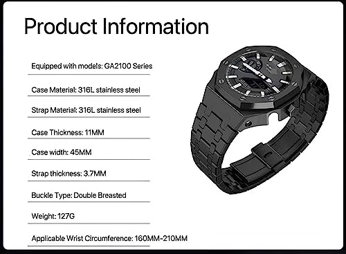Boîtier en acier 316L pour GA2100 avec bracelet luxe