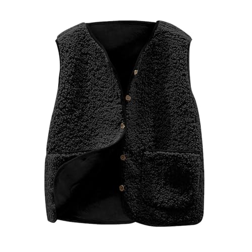 Teddy Fleece Weste Damen Herbst Winter Warm, Ärmellos Fellweste...