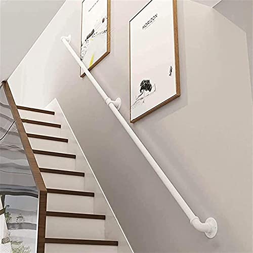 Rampe d'escalier en fer forgé blanc kit de support mural complet - 7