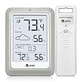 Indoor Outdoor Thermometer Hygrometer Wireless Weather Stations, with 330ft Range Outdoor Sensor and Adjustable Backlight Inside Outside Thermometers (Cold Risk Index)