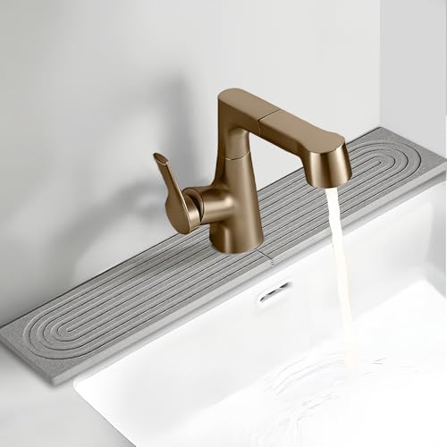 Faucet Mat for Kitchen Sink,Quick Drying Splash Guard,Fast Drying Stone Sink Tray,Prevents Moisture Buildup Sink,Durable Protector for Kitchen,Bathroom Counter-Grayish