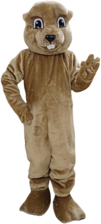 Brown Groundhog Mascot Costume for Adults Men Women with Built-in Fan Inside the Head