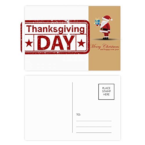Cartes postales Happy Thanksgiving Day et sceau de Père Noël pour partager votre amour