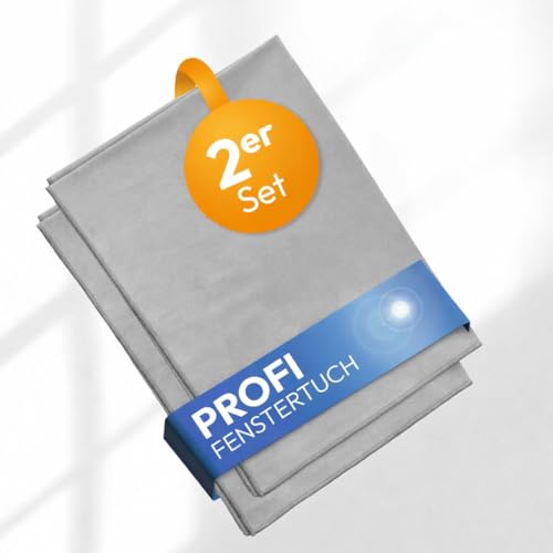 Wowtowelz Clear Pro - Juego de 2 paños para limpiar ventanas sin rayas, para cristal, coche, cocina, baño, color gris, 80 x 60 cm