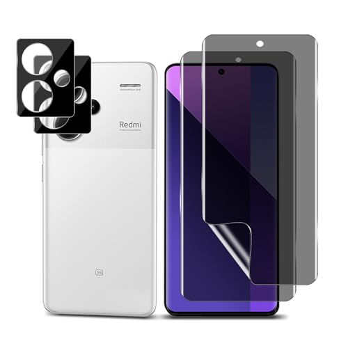 MosFoil【4枚セット】 Xiaomi Redmi Note 13 Pro+ 5G 対応 覗き見防止フィルム ソフトフィルム プライバシー保護 全面保護 極薄 高透過率 ぞきみ防止 貼り付け簡単 Xiaomi Redmi Note 13 Pro+ 5G
