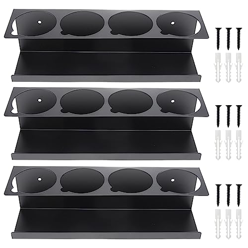 Aerosol Spray Can Holder Rack Organizer, 4 Can Spray Bottle Holder Heavy-Duty Steel Wall Mounted for Garage and Workspace, Pack of 3