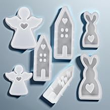Silikonformen Gießformen Ostern, 7 Stück Silikonform Gießformen, Hasenform für Ostern, Ostern Hase Backform, 3D Kaninchen Gießform Ostern für DIY Handwerk, Ostern Dekoration