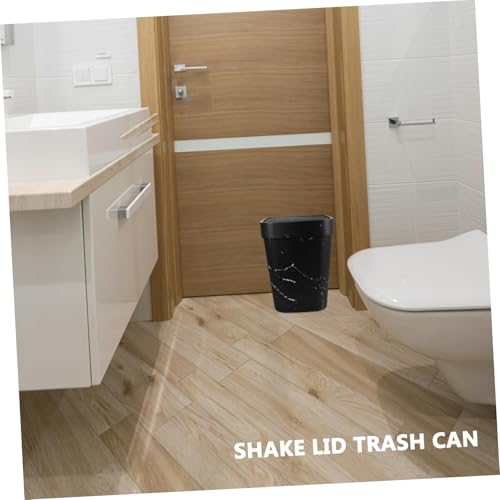 Caneca de basura pequeña rectangular con tapa abatible miniatura 7