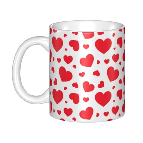 YsoLda Taza, Taza De Cerámica, Taza De Café, Taza De Té, Adecuada Para Cocina, Restaurante, Oficina, 330 Ml,Corazón disperso