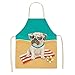 MJJLT Cute Cartoon Cat Pattern Apron Sleeveless Linen Ladies Apron Home Cleaning Tools Cooking Accessories D5 68x55cm