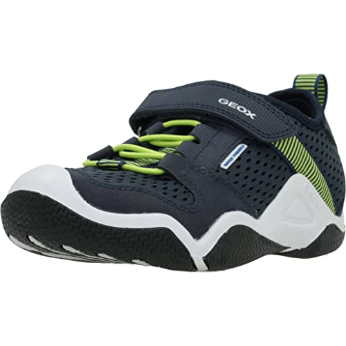 Geox JR Wader C, Sandali a Punta Chiusa Bambino, Grigio (Grey/Lime), 31 EU