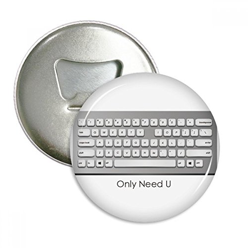 Décapsuleur clavier de programmeur aimanté et insigne rond argenté, 3pcs - 2