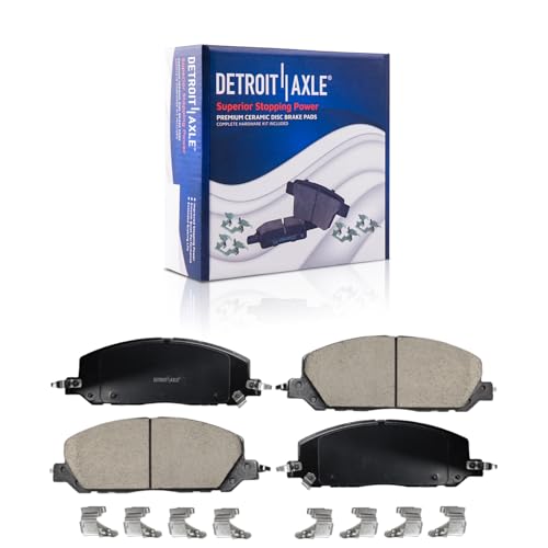 Image of Detroit Axle - Front Brake Pads for 2020-2025 Ford Explorer Police Interceptor Utility, 2020-2023 Lincoln Aviator, Ceramic Brake Pads with Hardware Replacement
